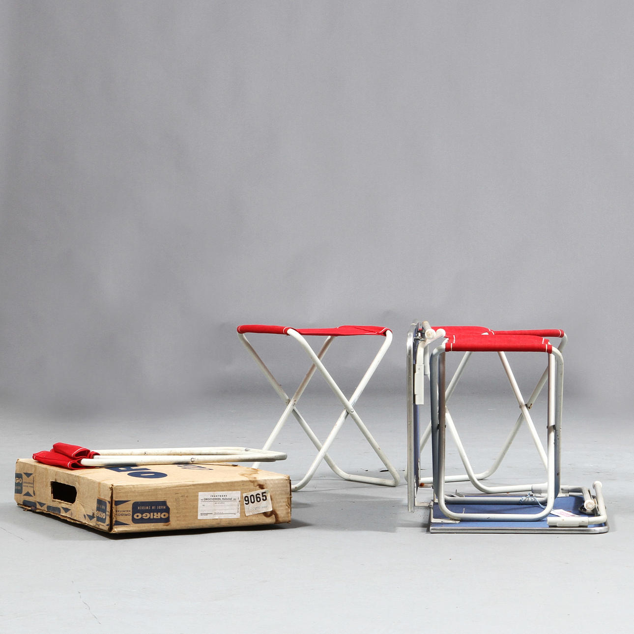 PICKNICKMÖBEL, 5 Stück, "Origo Camping" Mitte des 20. Jahrhunderts.