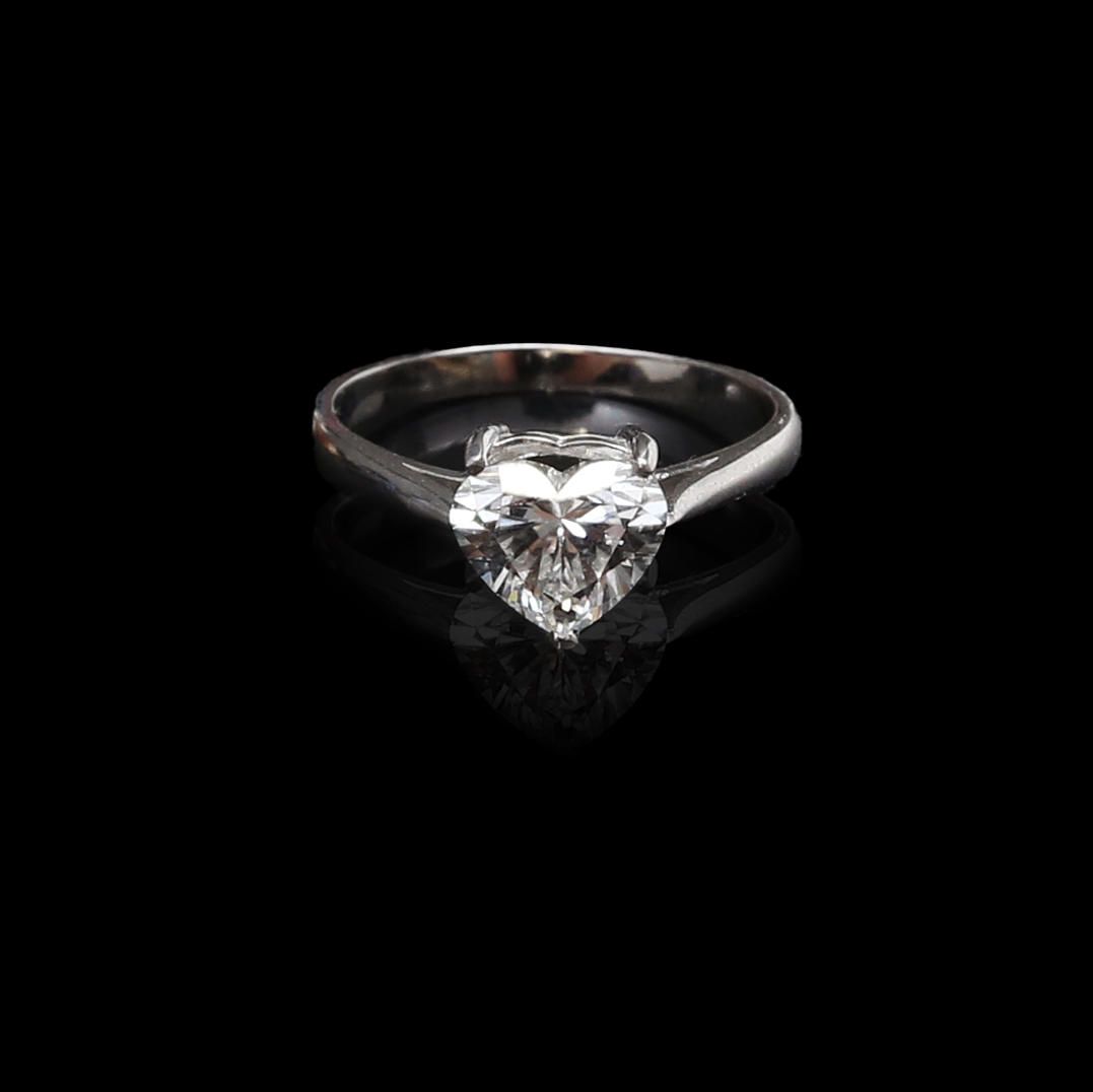 RING, 585/14 K, white gold, 1.54 ct.