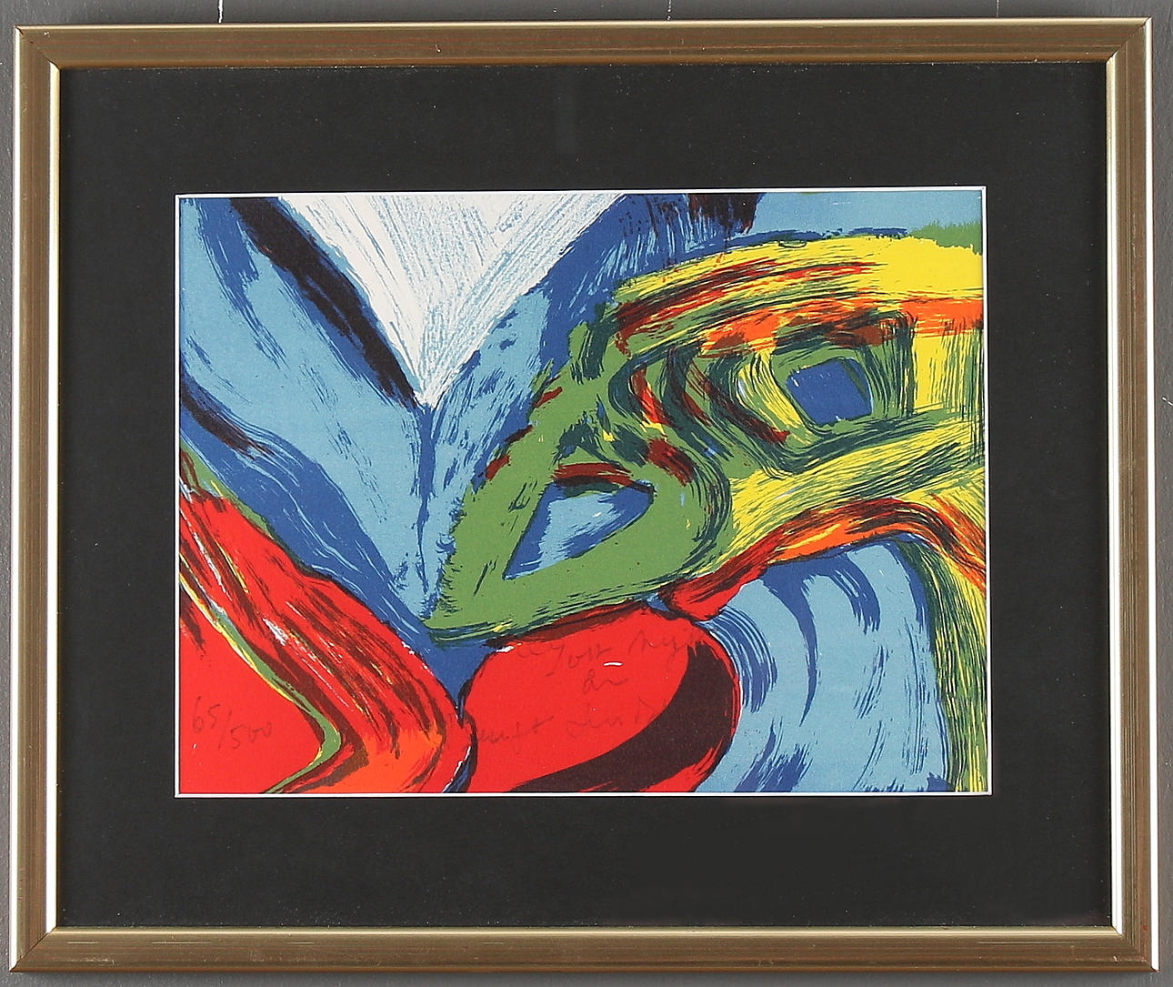 BENGT LINDSTRÖM. Komposition, färglitografi, signerad och numrerad 65/500.