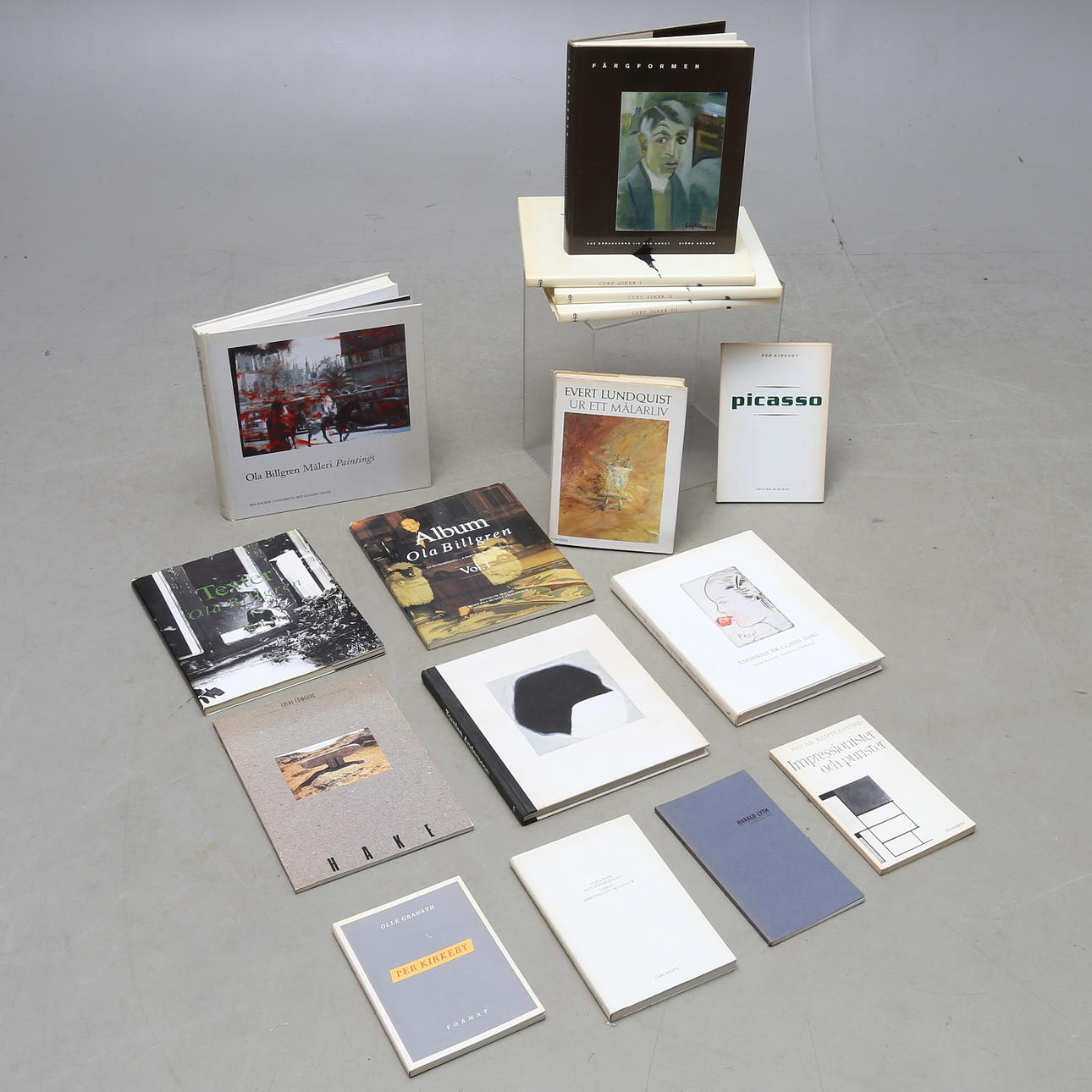 KONSTBÖCKER, 16 st, bland annat Curt Asker, Ola Billgren, Evert Lundquist.