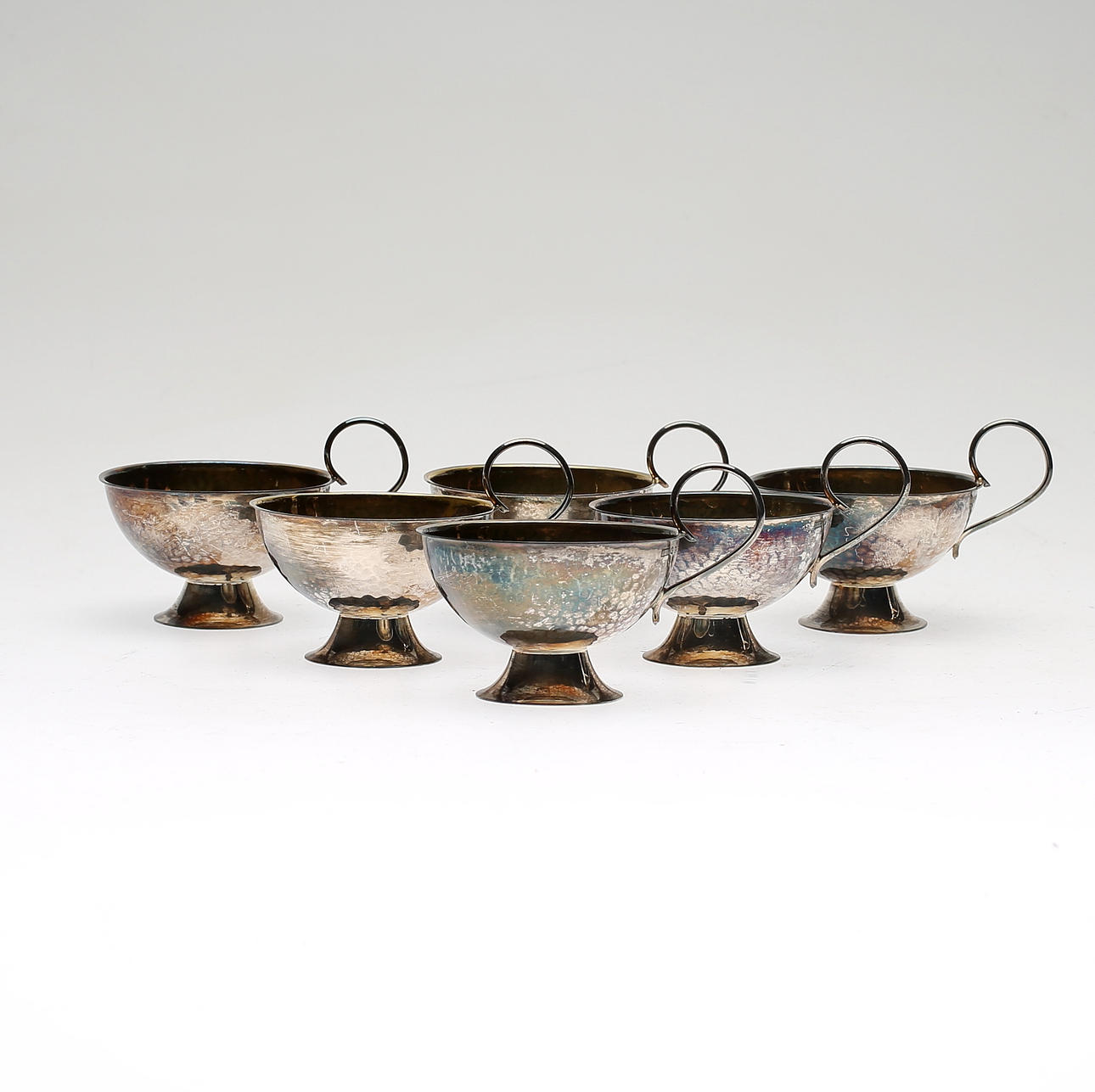 SUPKOPPAR, 6 st, silver, Befa, 1971. Total vikt ca 201 g.