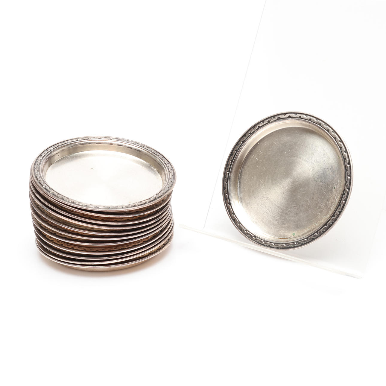 COASTERS, 12st, nysilver, GAB, 1900-tal.