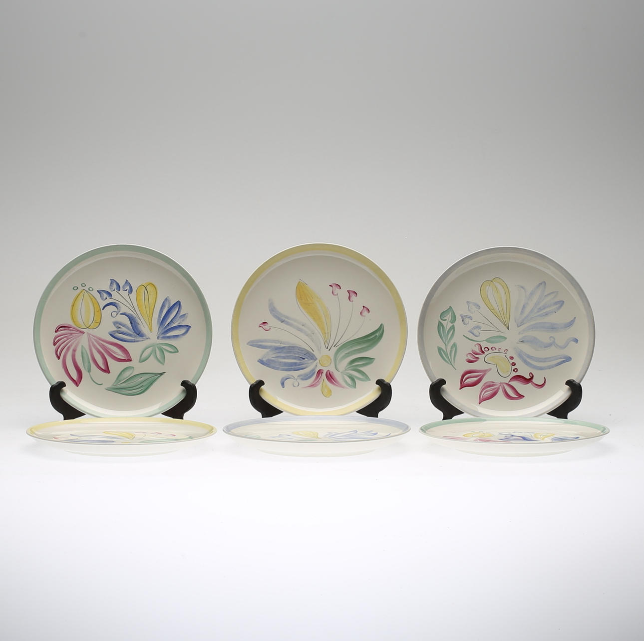 ASSIETTER, 6 st, "Tropik", Lillemor Mannerheim, Uppsala-Ekeby/Gefle.