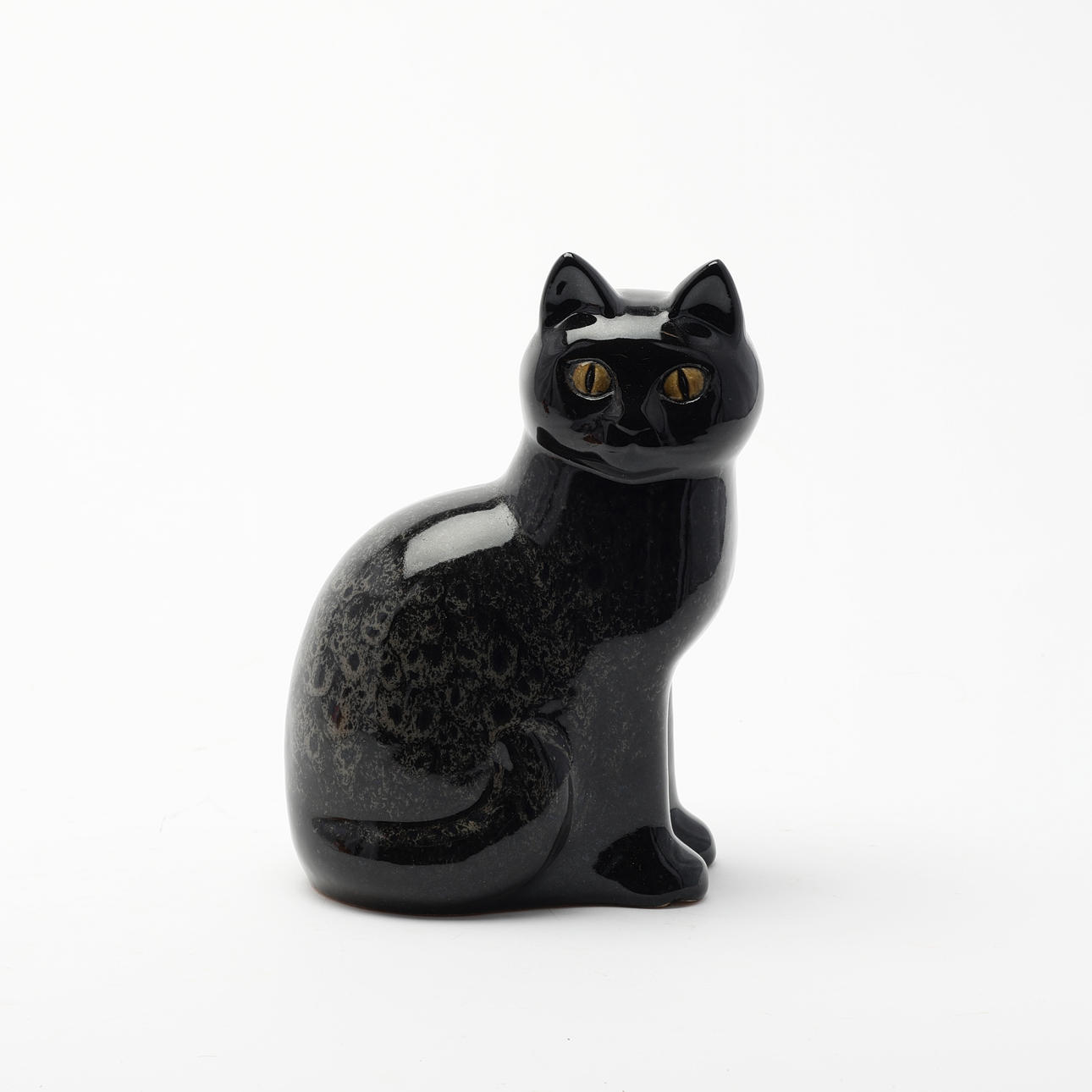 LISA LARSON. Figurine, black cat, Gustavsberg.