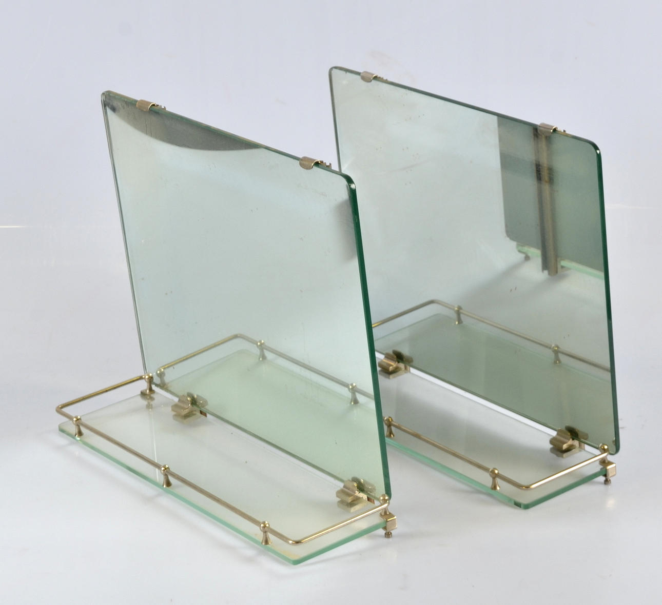 BADRUMSSPEGLAR, 2 st, glas/metall.