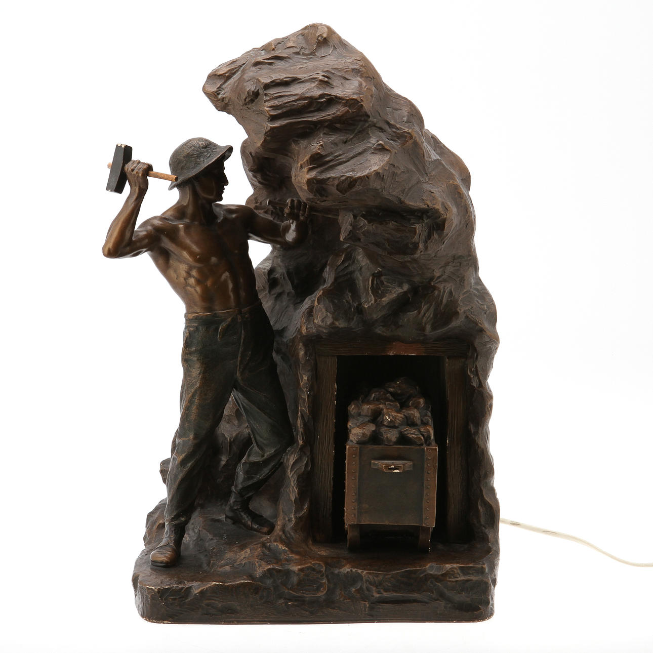 BELYSNING, 1900- tal, gruvarbetare, signerad Bläsche.