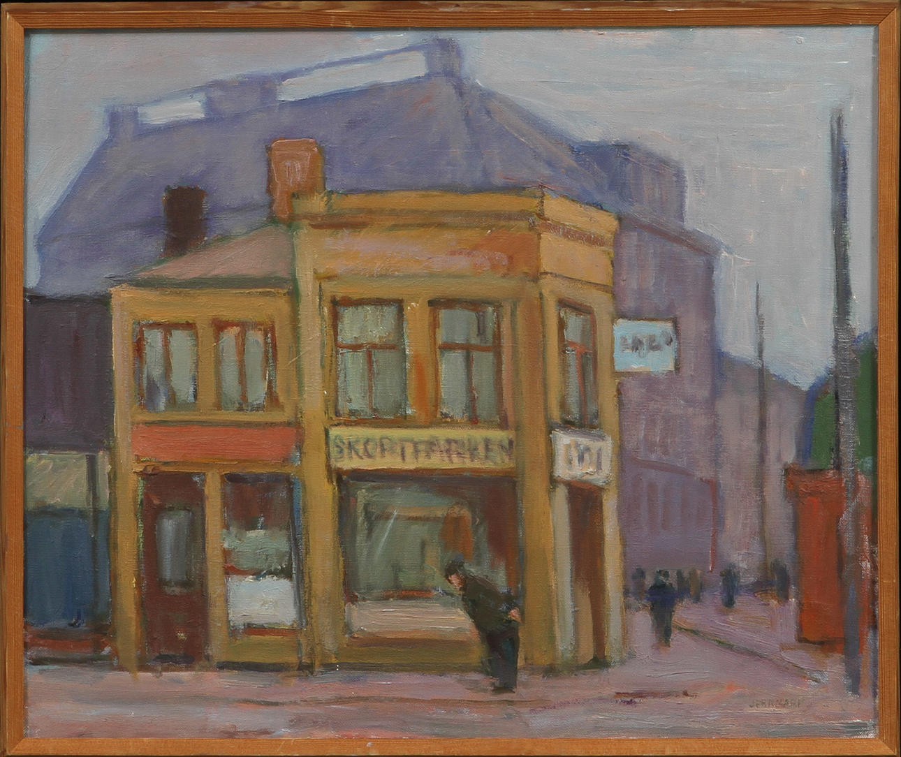 SIGGE JERNMARK."Bazaren Jerntorget" Olja på duk, signerad.