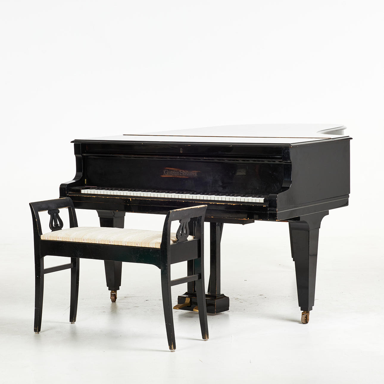 GROTRIAN STEINWEG. Flygel, 200, 1930 tal, svartlackerat, elfenben-belagda tangenter.