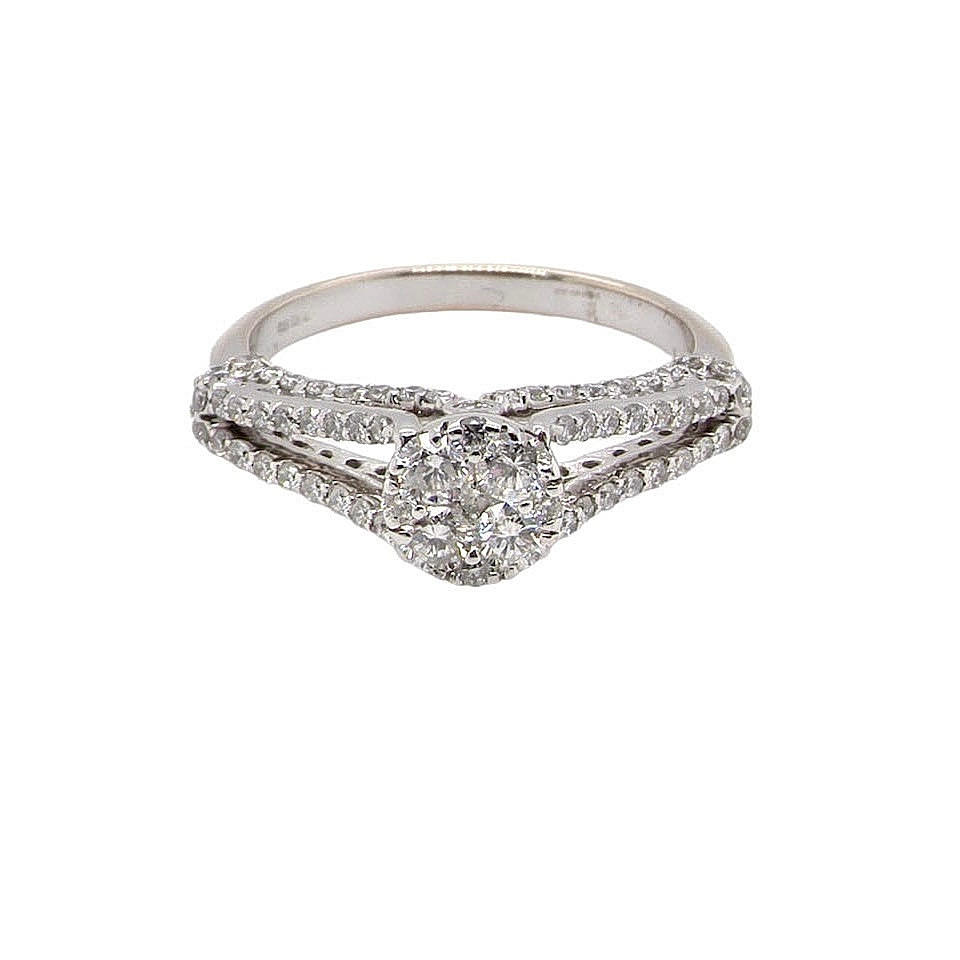 RING I 18KT GULD MED DIAMANTER.