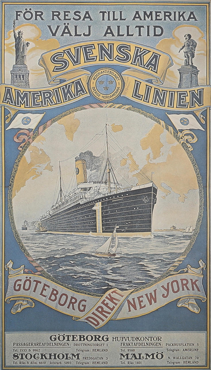 AFFISCH, efter Svenska Amerika Linien.
