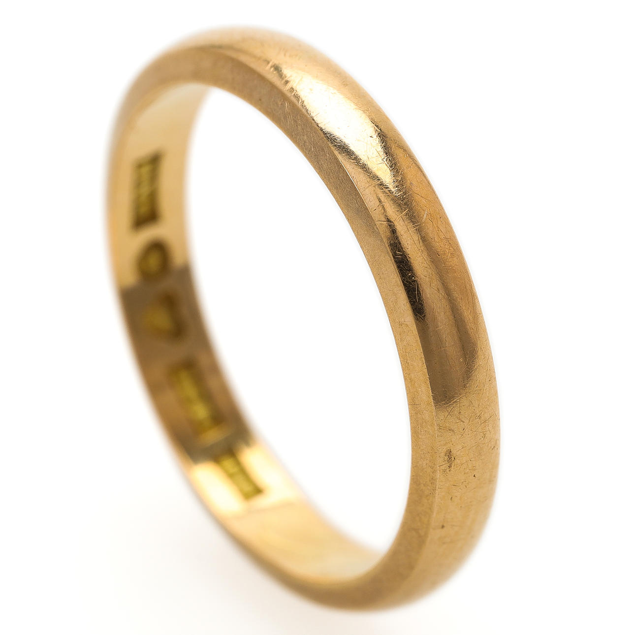 SLÄT RING, 18 k guld, Gjerling, Vänersborg 1954.