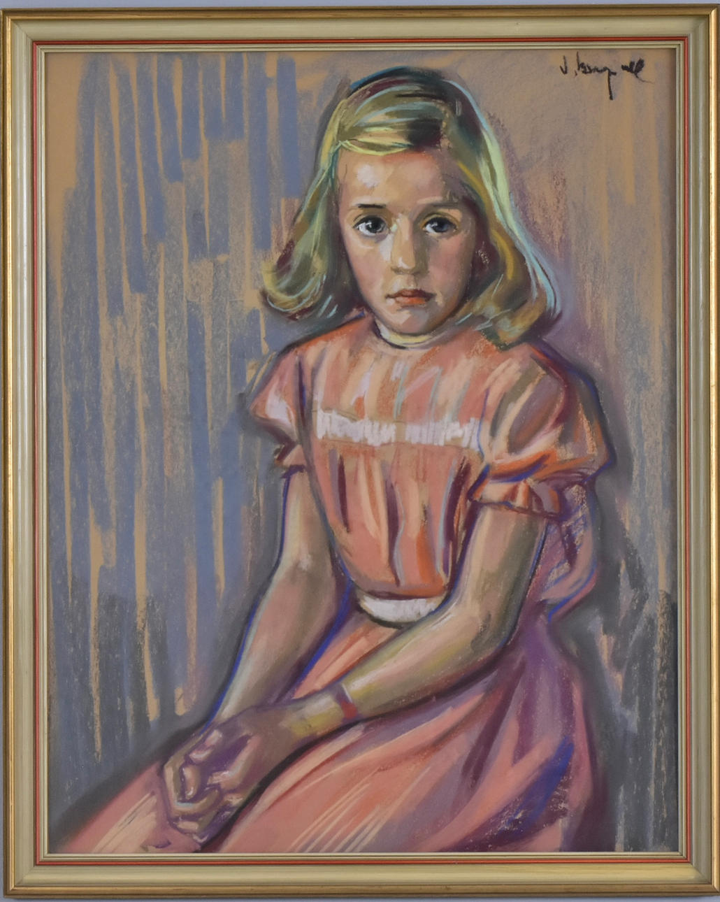 VIKTOR BERG. pastell, flickporträtt.