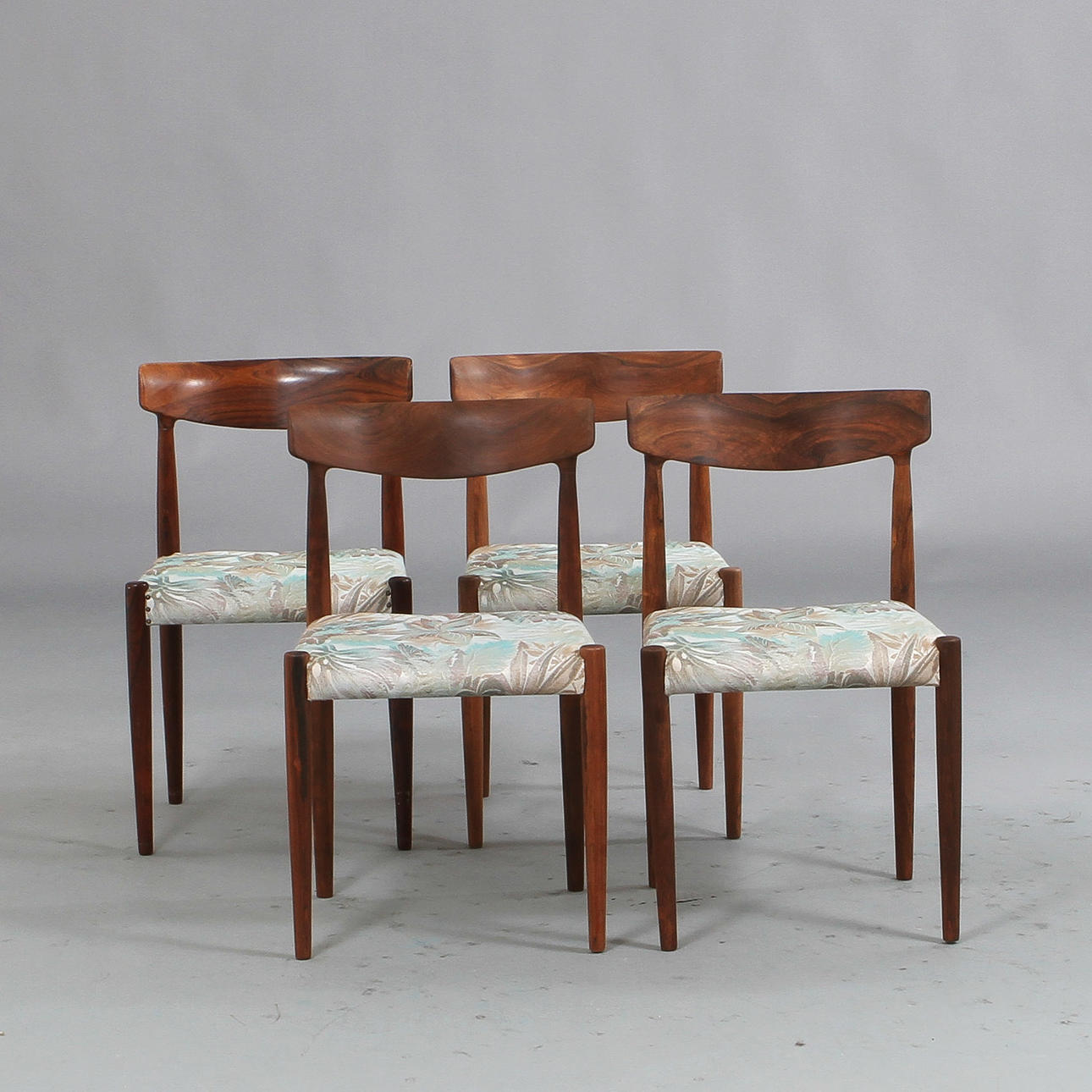 STOLAR, 4 st. Palisander, Knud Faerch för Slagelse Möbelfabrik, Danmark, 1900-talets mitt.