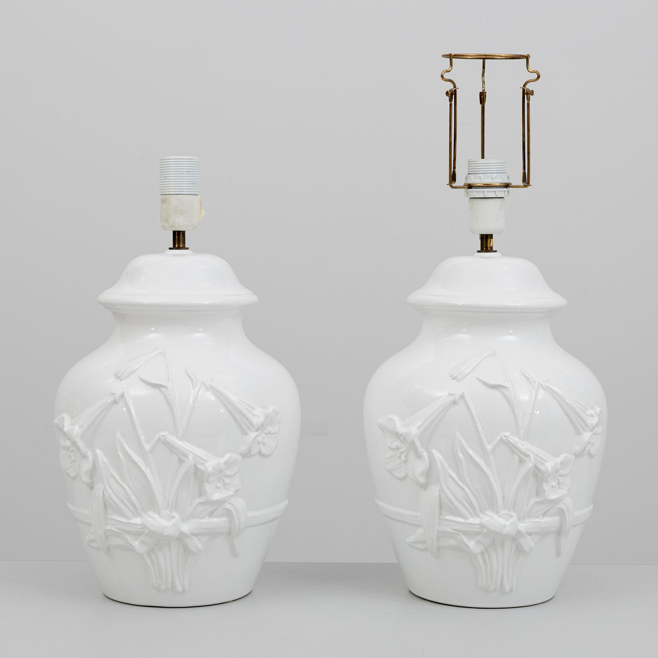 TABLE LAMPS, a pair, porcelain, mid-20th century.