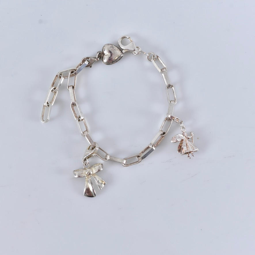 ARMLÄNK, med berlocker, sterlingsilver.