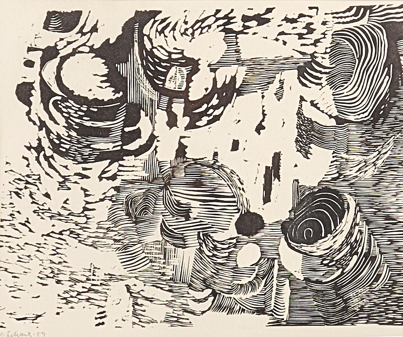 PHILIP VON SCHANTZ. Woodcut, signed and dated -59.