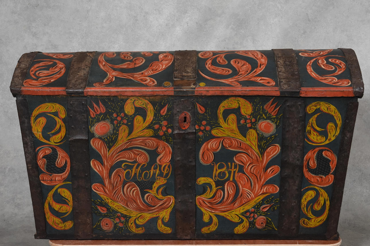 KISTA, Skåne originalmålad av Ola Lindblom 1791-1846, Borrby Österlen, märkt HAD 1841.