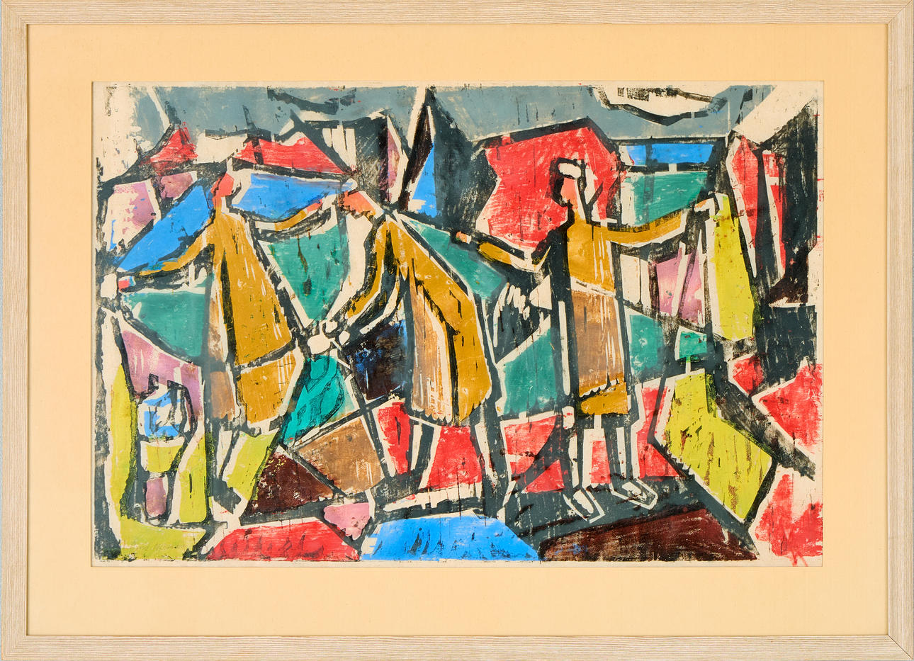 ARVID NILSSON. Kubistisk figurkomposition.