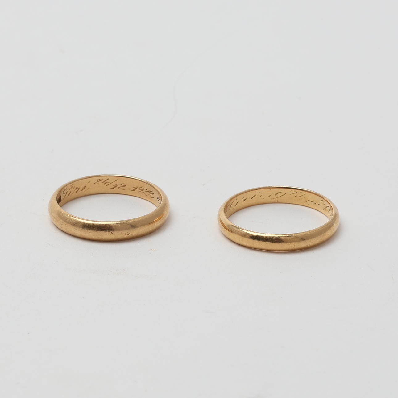 RINGAR, två stycken, guld 18K.