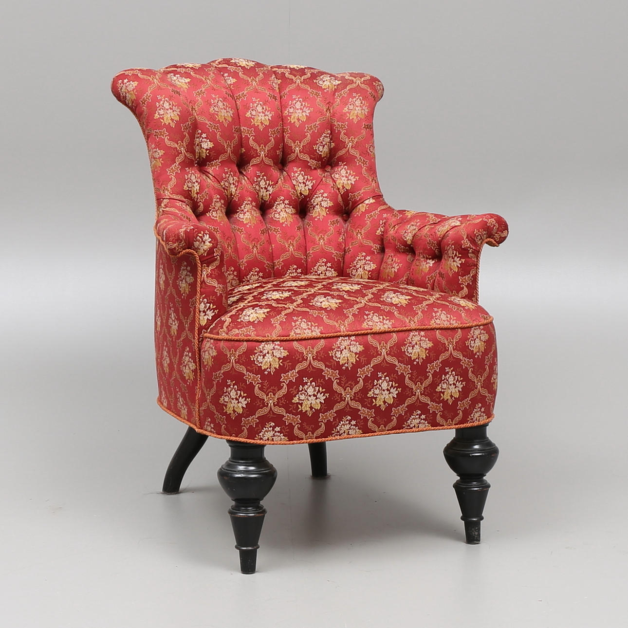 FÅTÖLJ, nyrenässans, 1800/1900-tal.