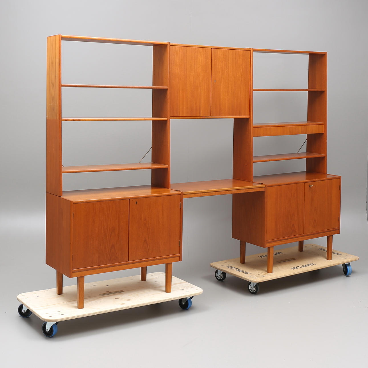 BOKHYLLA, 3 sektioner, teak, 1960-tal.
