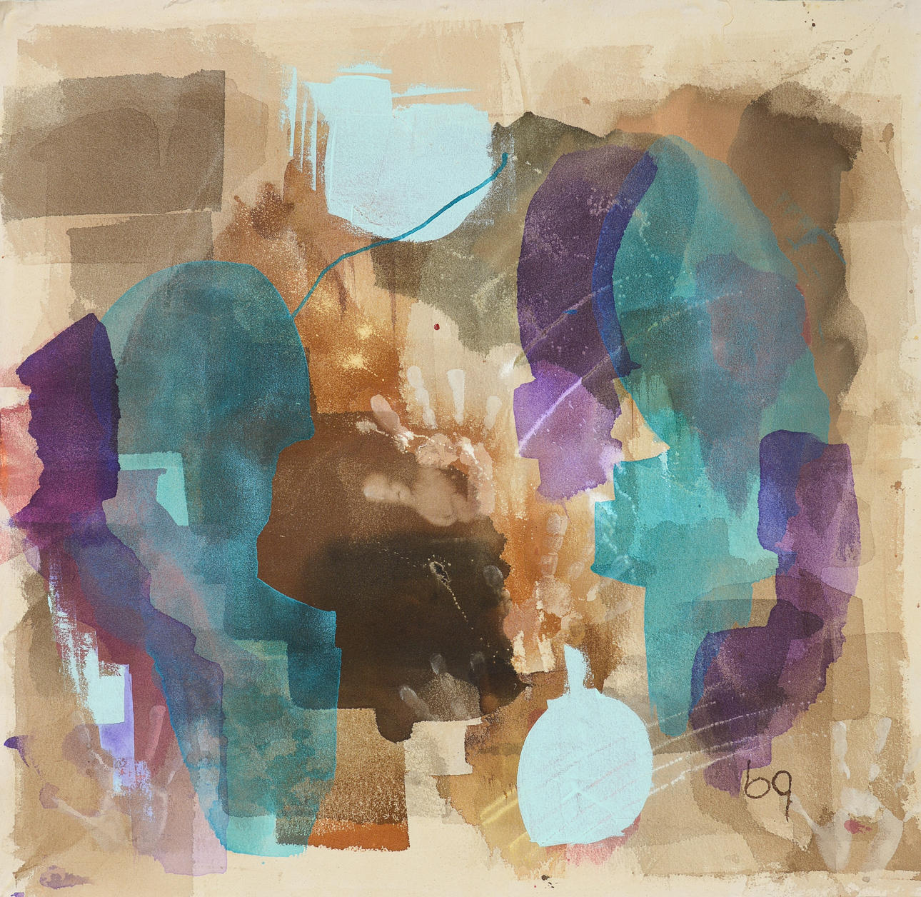 BIRGITTA GLENMARK. Composition, acrylic on canvas, unsigned.