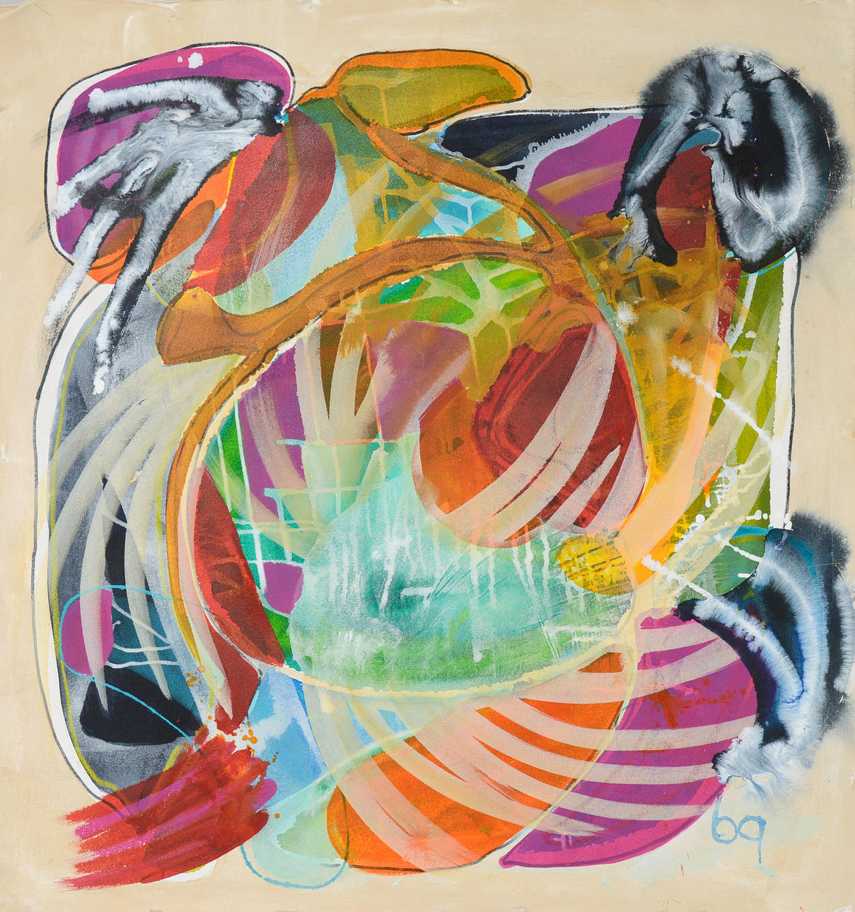BIRGITTA GLENMARK. Composition, acrylic on canvas, signed.