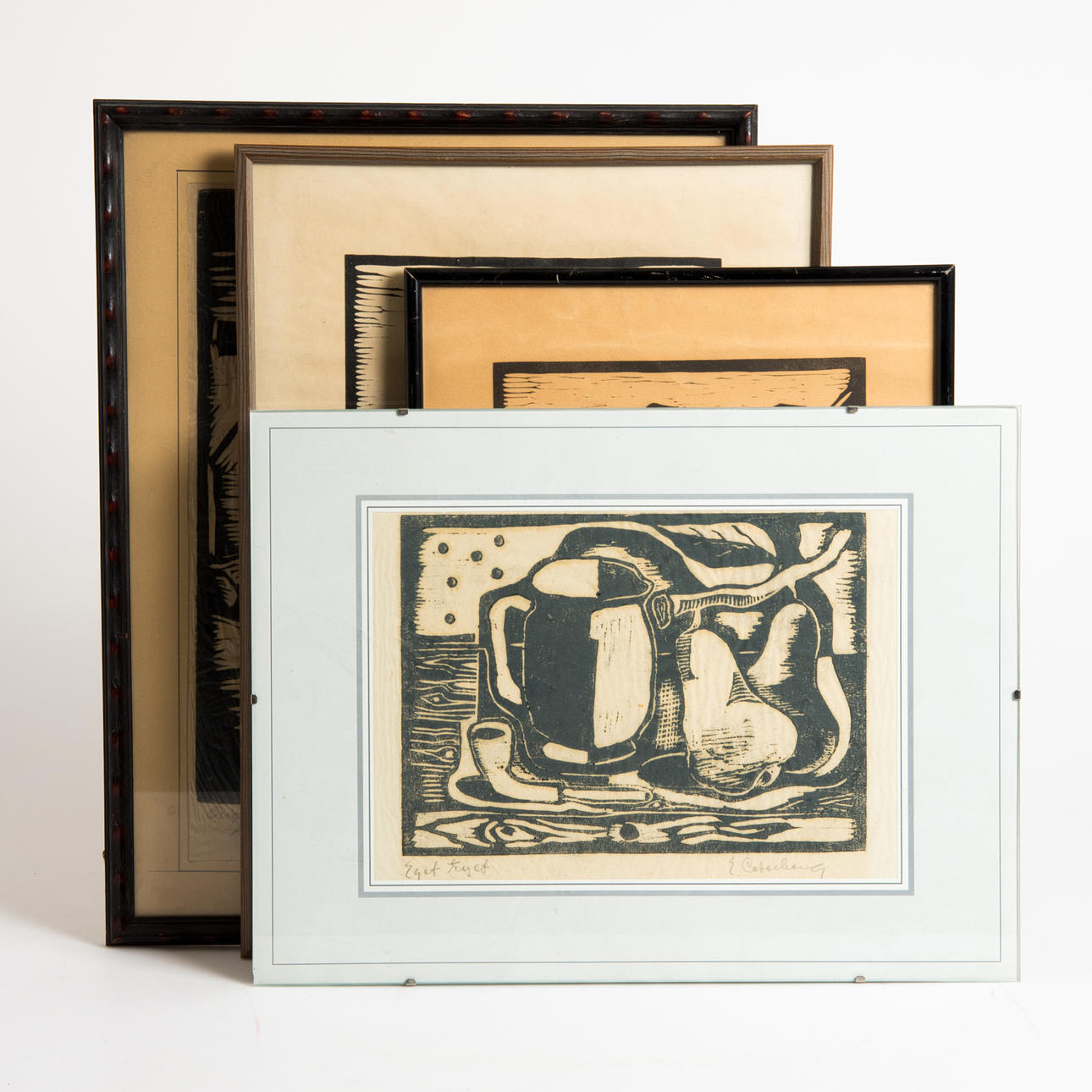 ERIC CEDERBERG. Träsnitt, 4 stycken, signerade E. Cederberg.