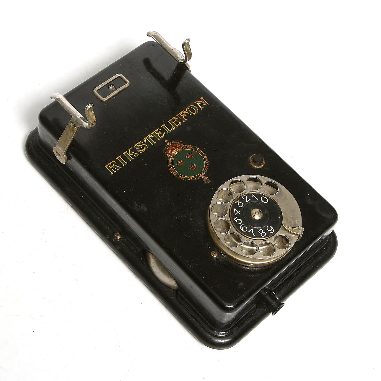 VÄGGTELEFON, BD 370, "Rikstelefon", Telegrafverkets verkstad, Nynäshamn. 1920/30-tal.