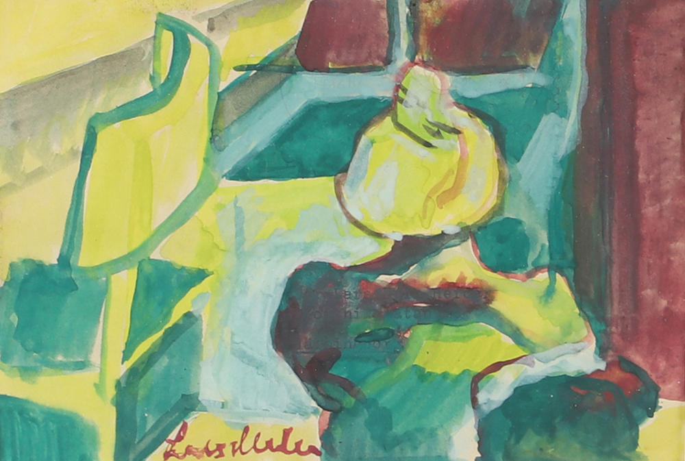 LARS HERDER. Stilleben, akvarell, signerad.