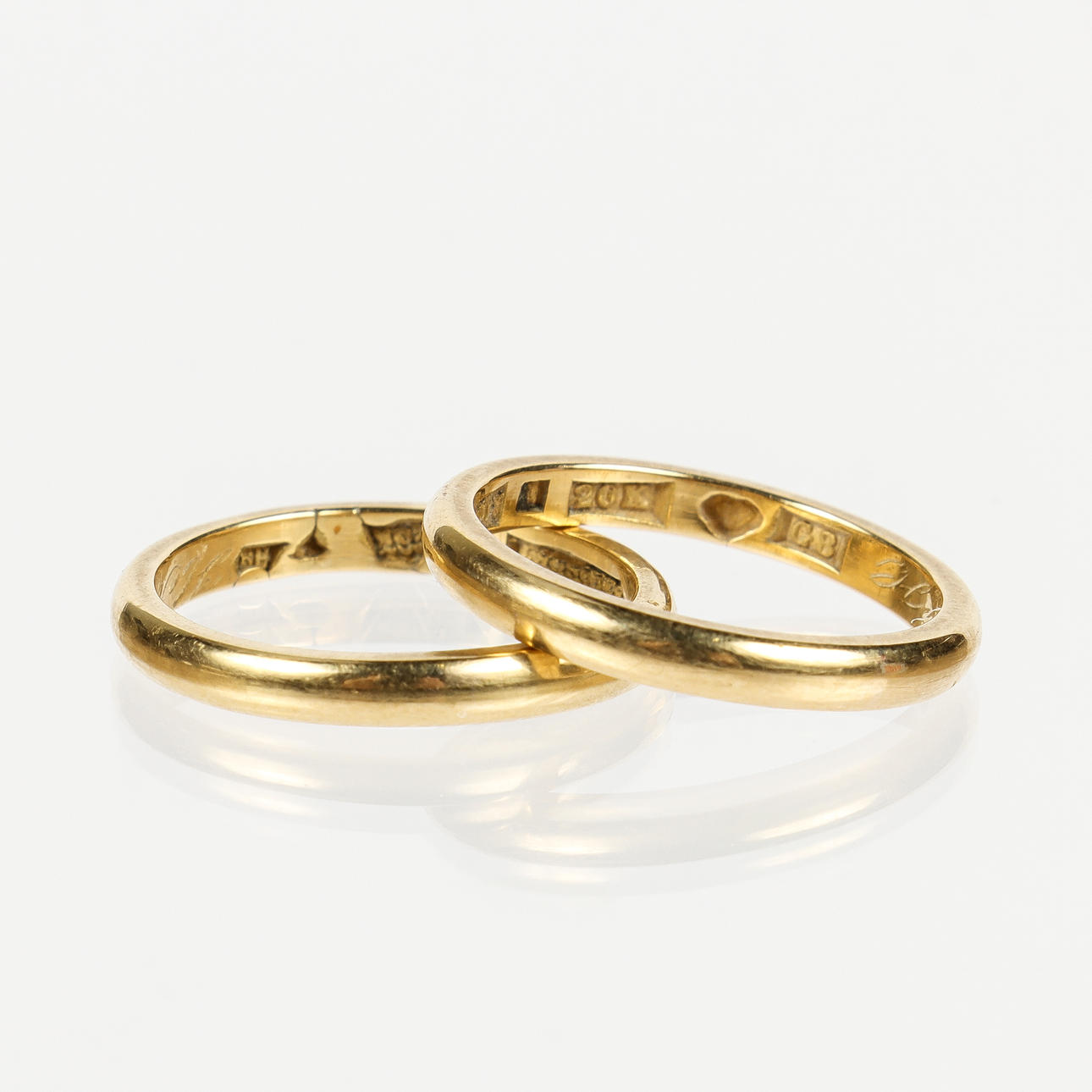RINGAR 2 stycken, 20k guld.