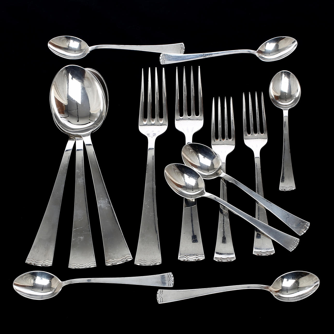 BESTICK, 14 delar, silver, "Diana", CG Hallberg.