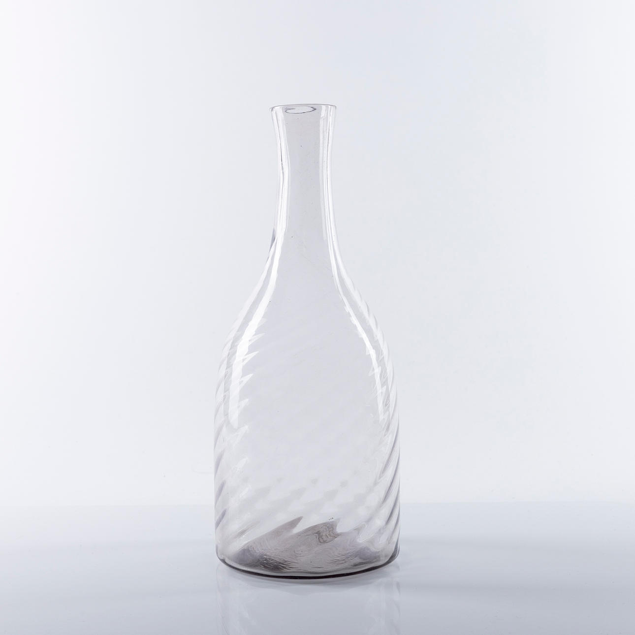 KARAFF/VAS, optikblåst glas, 1800-tal.
