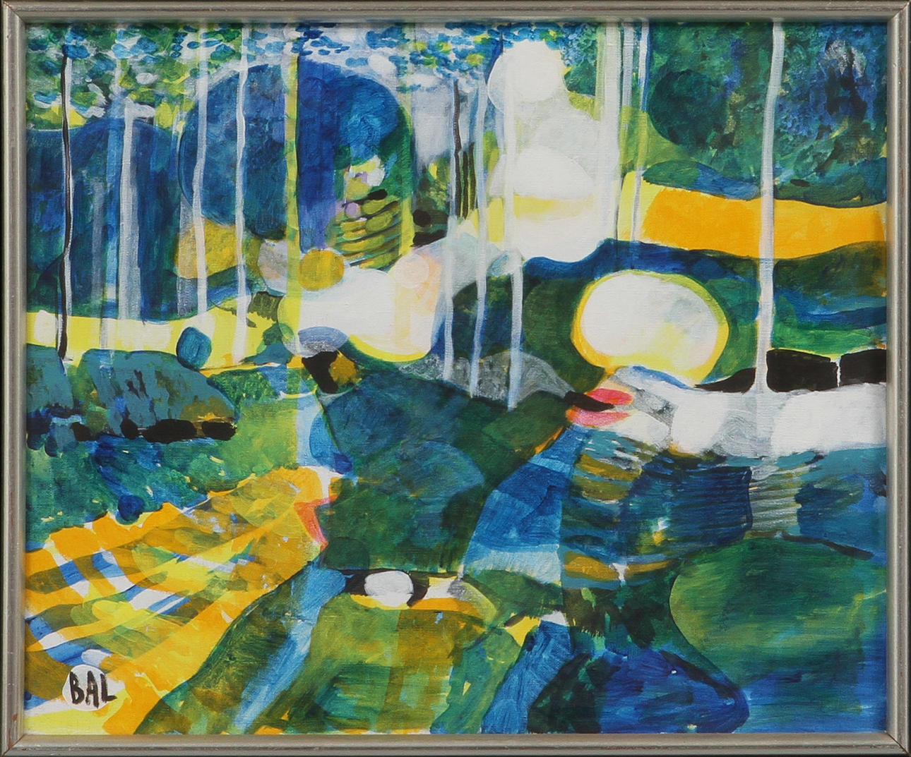 BENGT ARNE LINDEROS BAL.Abstrakt landskap. Olja på duk.