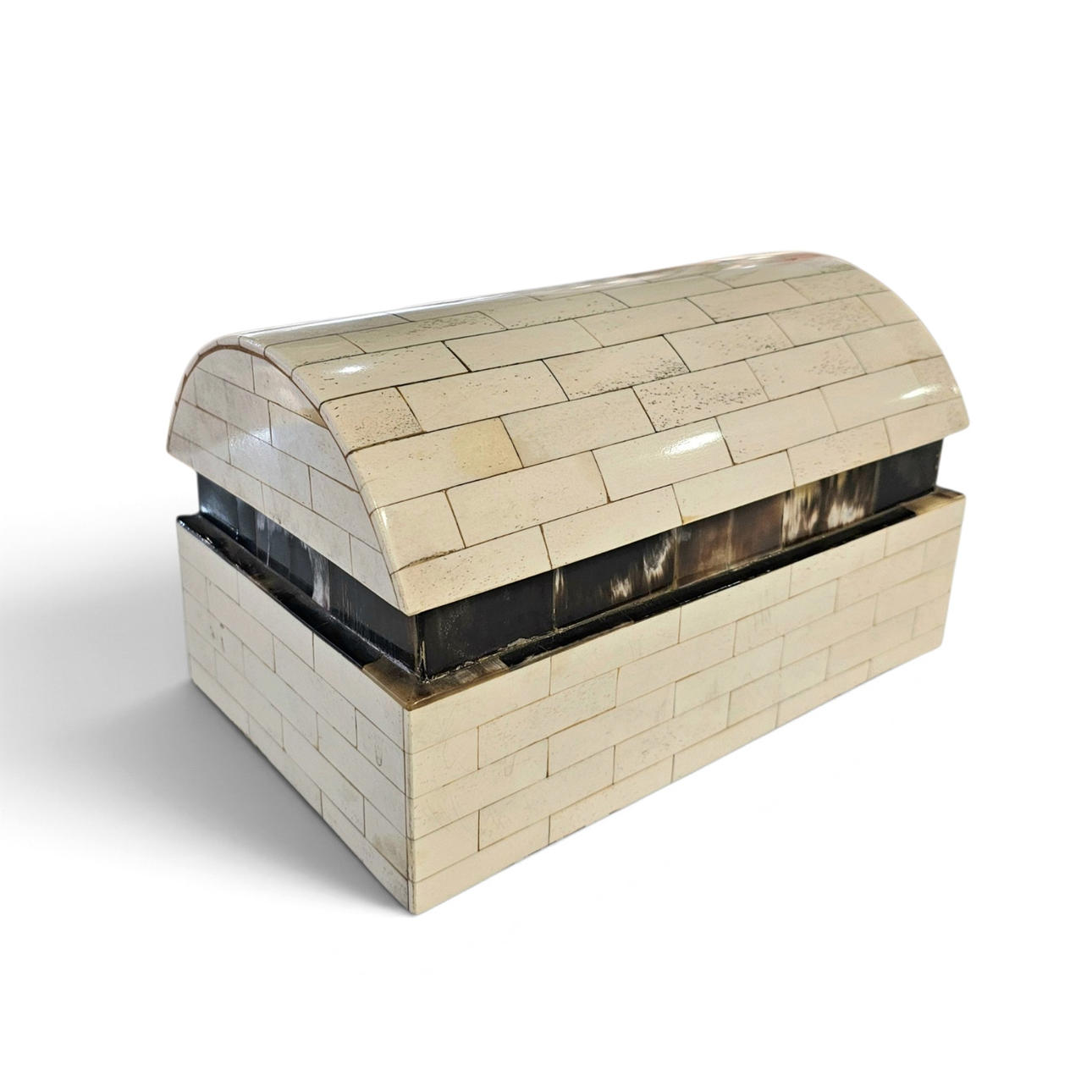 Casket-style box with bone plaques.