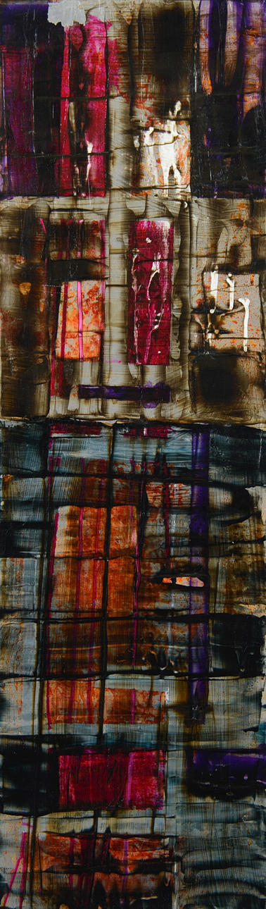 BIRGITTA GLENMARK. Composition, acrylic on aluminium, unsigned.