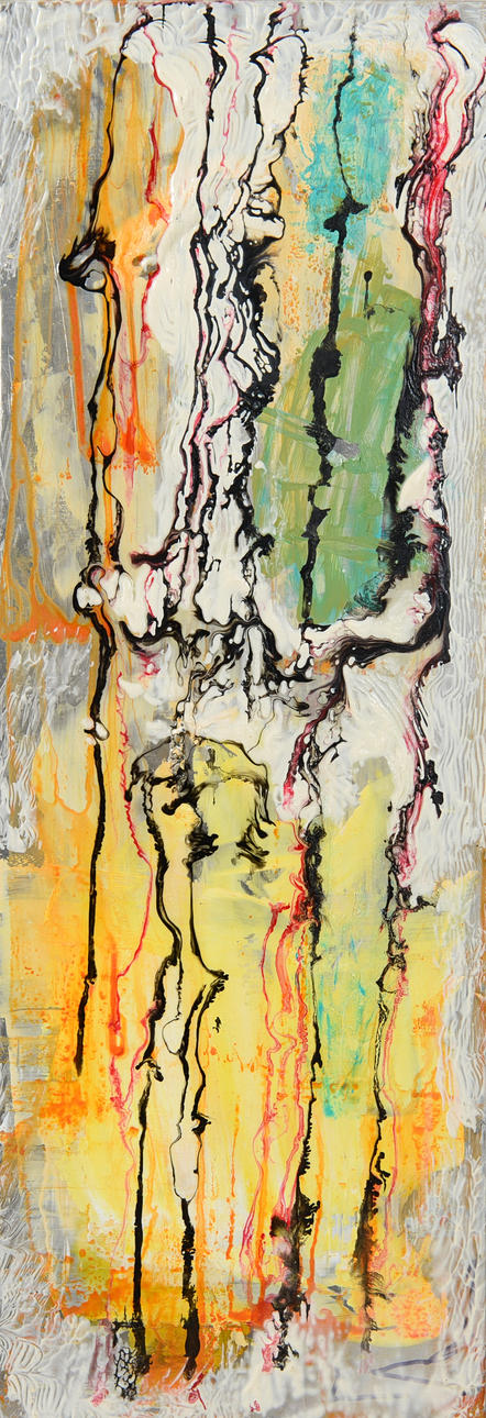 BIRGITTA GLEMARK. Composition, acrylic on aluminium, unsigned.