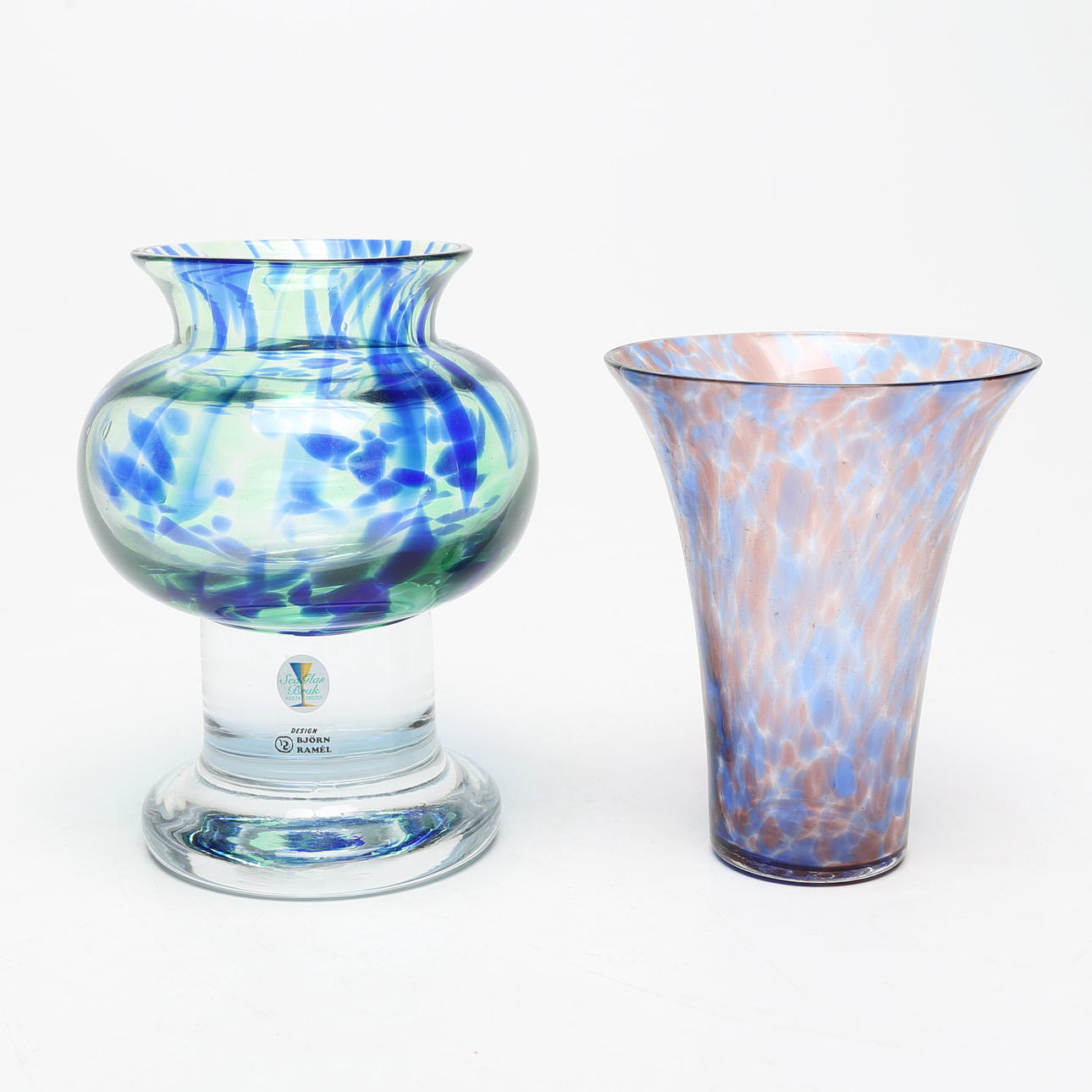 VASER 2 st, glas, Pukeberg och Sea.