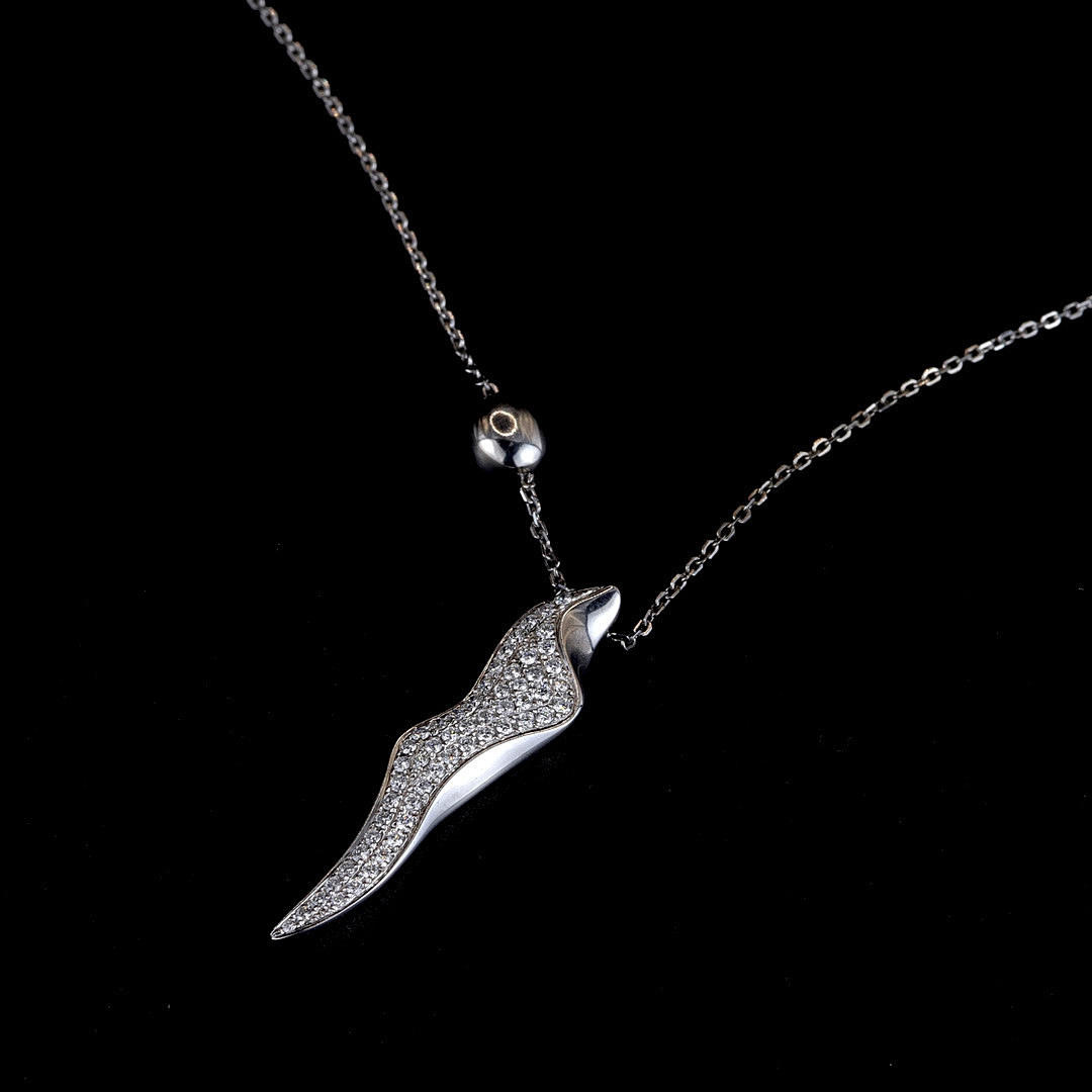 COLLIER I 18KT VITGULD DIAMANTBESATT.