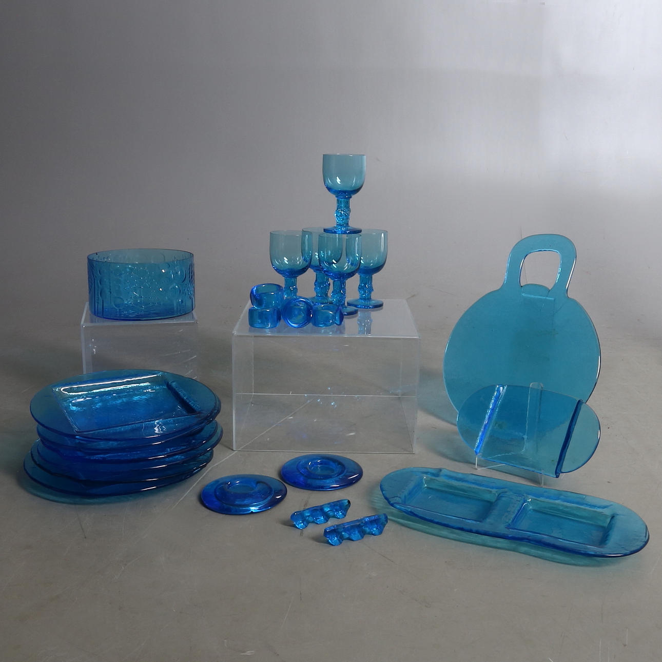 SERVISDELAR, 25 delar, glas, Lindshammar.