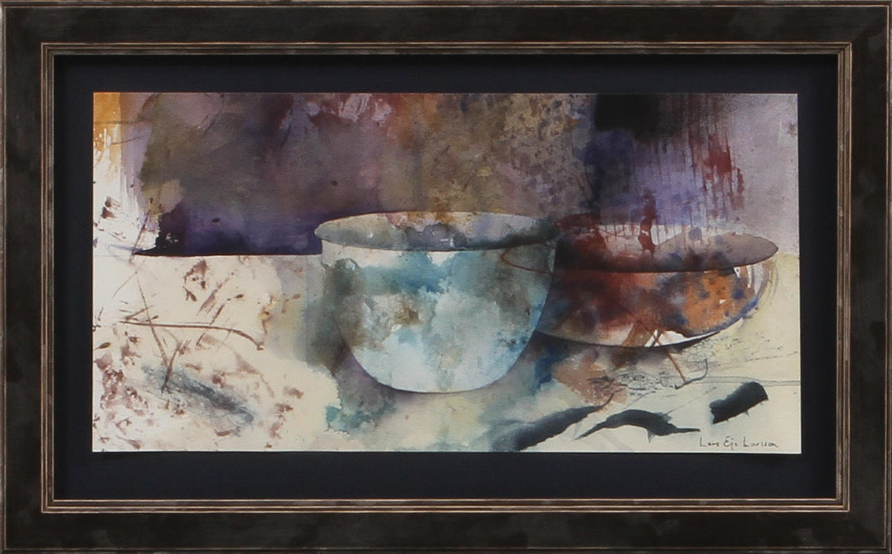 LARS EJE LARSSON. Stilleben, akvarell, signerad.