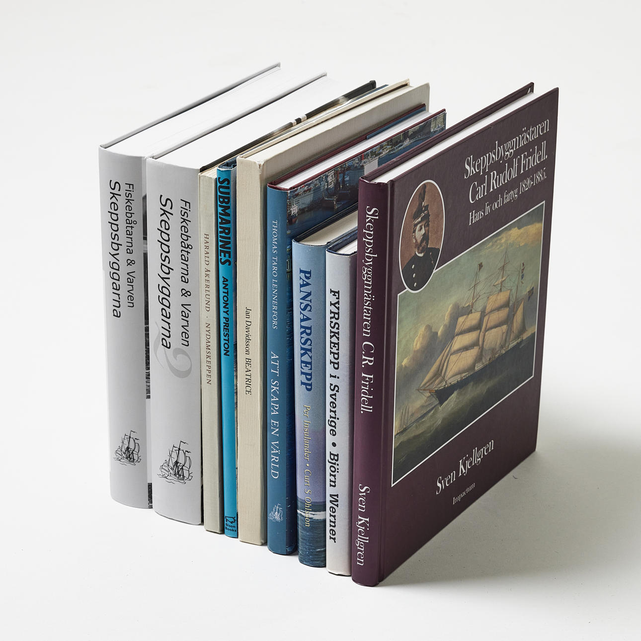 NAUTISK LITTERATUR, 9 delar, bla om skeppsbyggen.