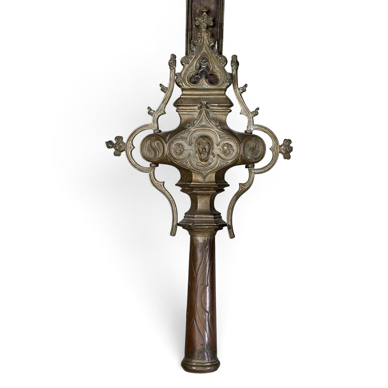 NEO-GOTHIC processional cross in brass, late 19th century. Art ...