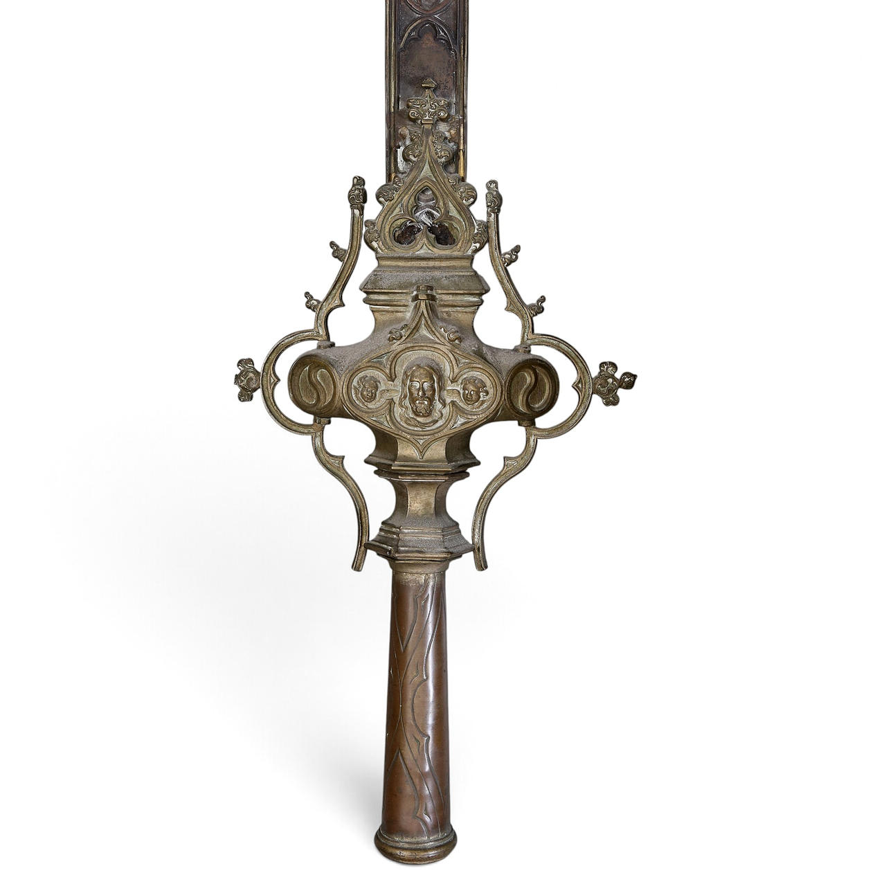 NEO-GOTHIC processional cross in brass, late 19th century. Art ...
