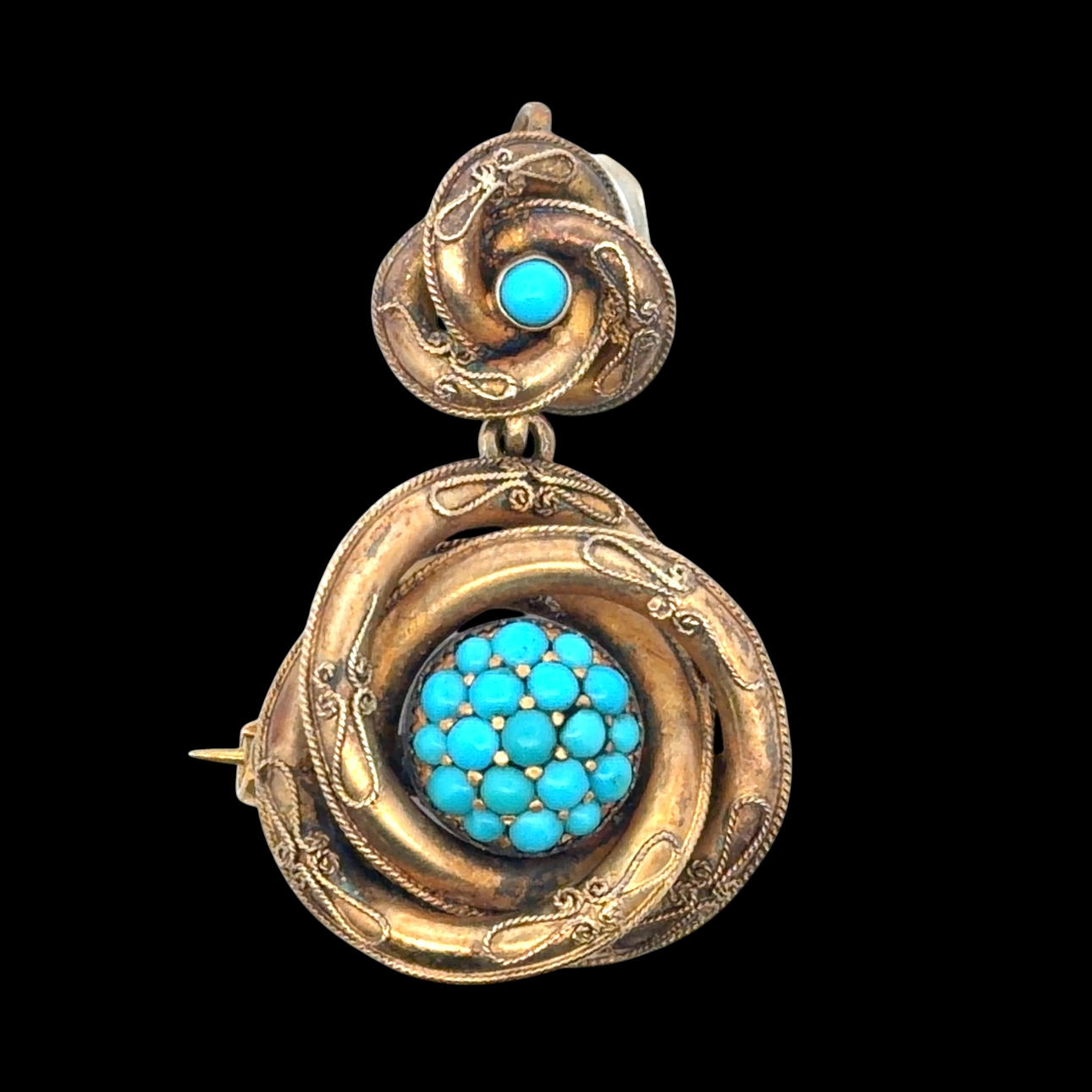 VICTORIAN TURQUOISE PENDANT/ BROOCH.