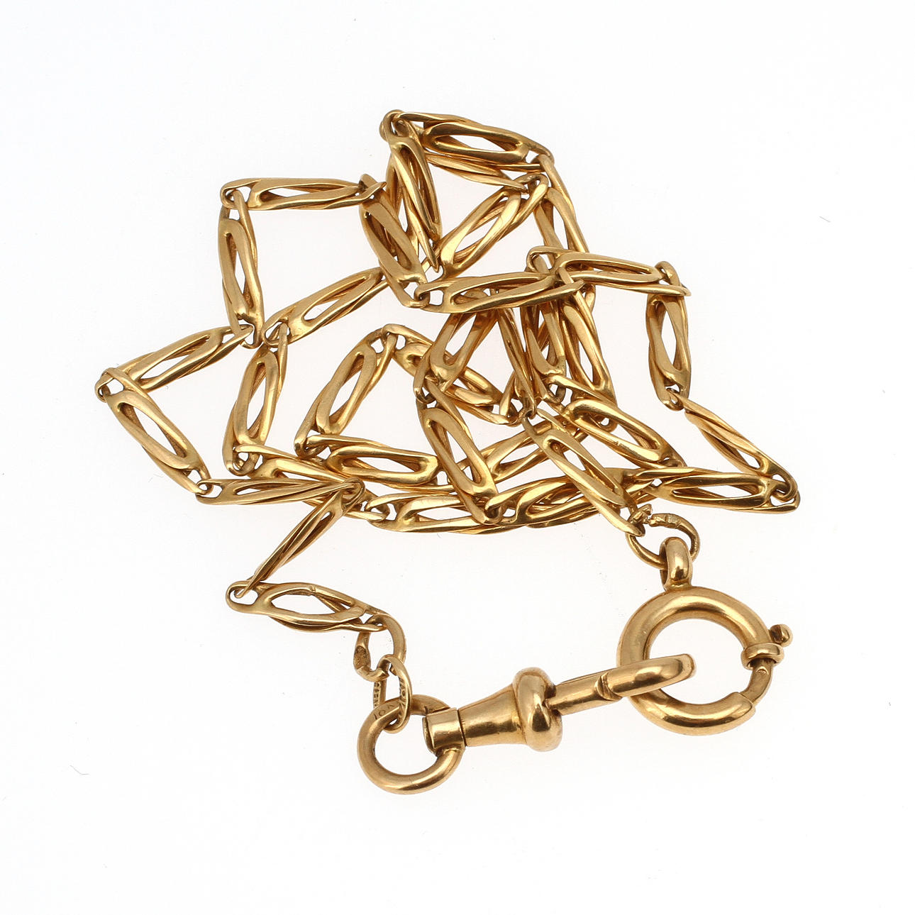 KLOCKKEDJA, 18k guld, 7,6 gram.