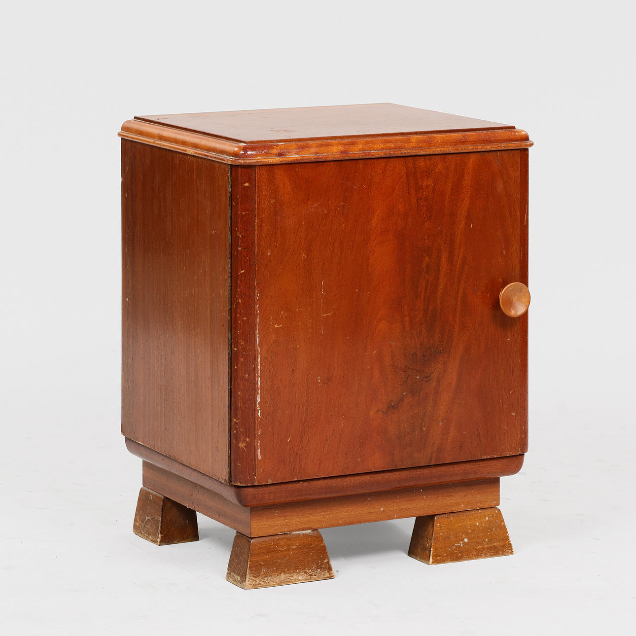 Bedside table / bedside cabinet in mahogany, 1930s-40s, Denmark.