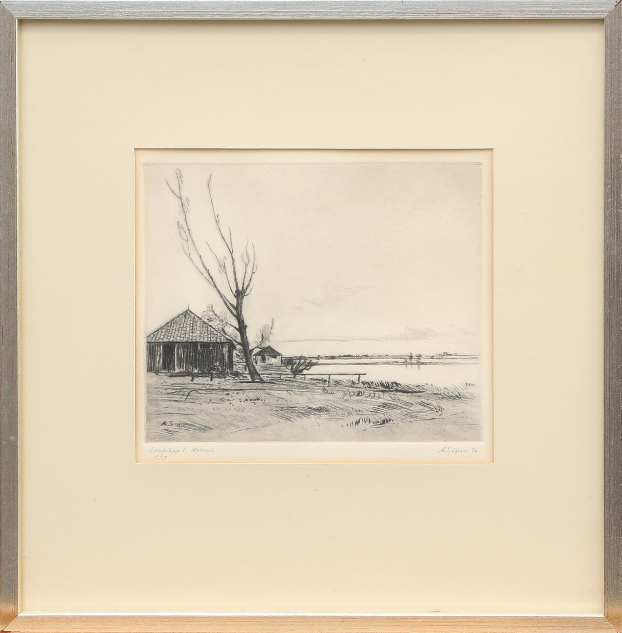AXEL SJÖGREN. GRAFISKT BLAD, signerat.