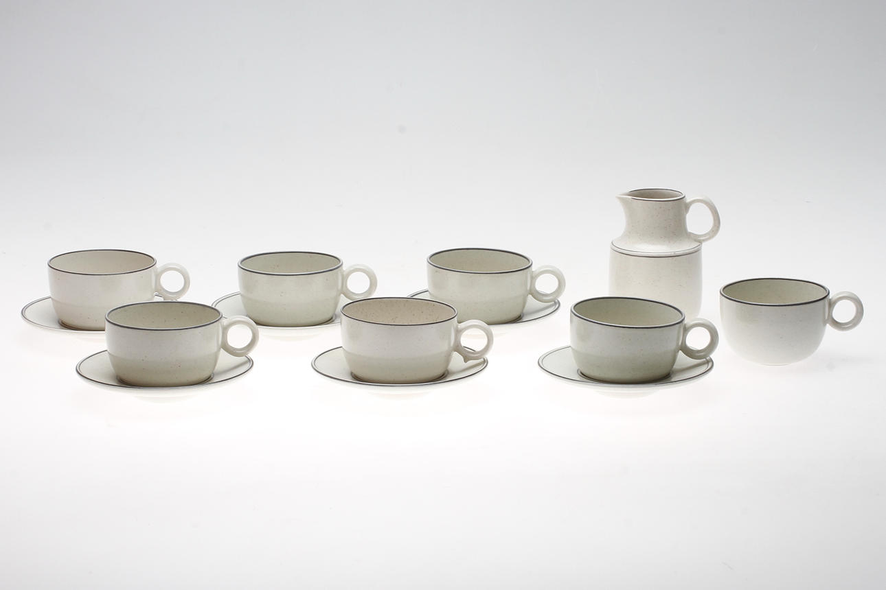 SERVISDELAR, 8 delar, stengods, "Birka", Stig Lindberg, Gustavsberg.