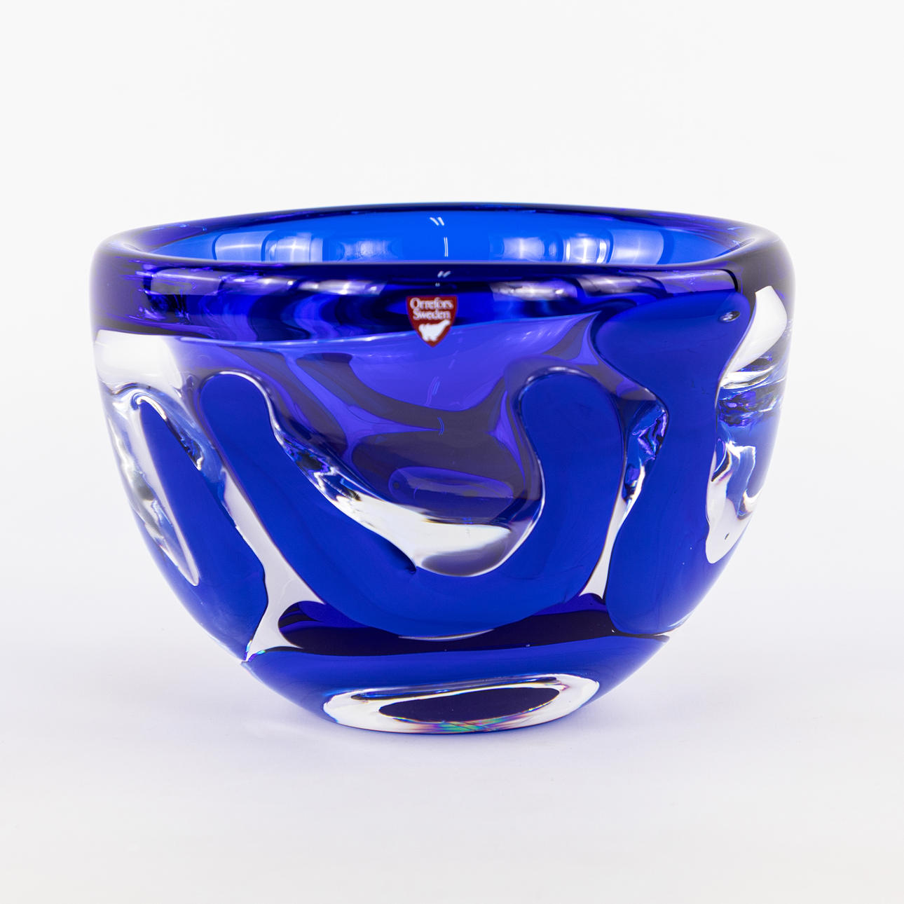LARS HELLSTEN. Bowl, unique, signed, Orrefors.
